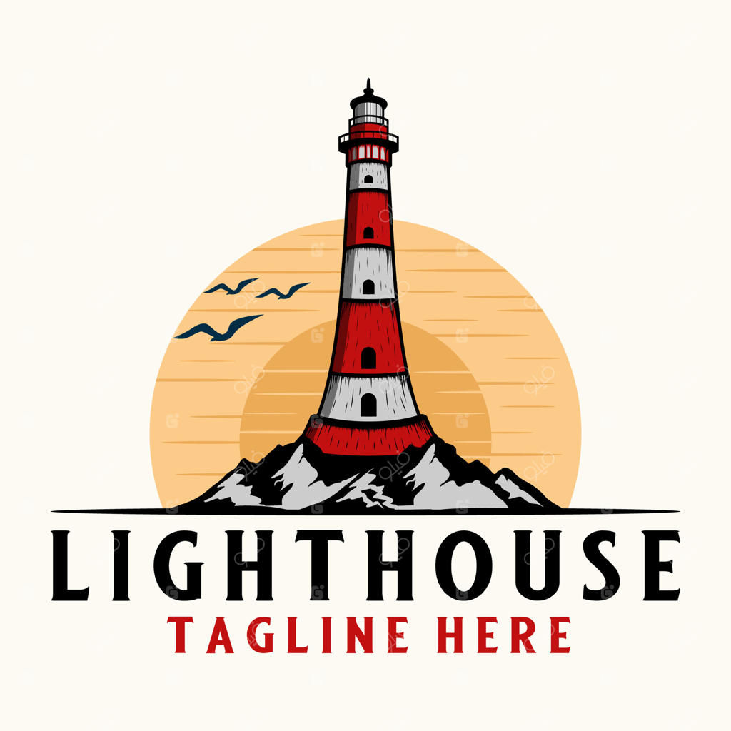 طراحی لوگوی فانوس دریایی: نماد نور، نشان برج.