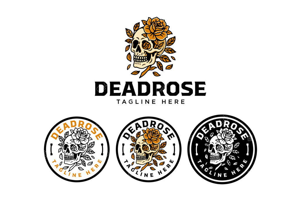 طراحی لوگوی منحصربه‌فرد Deadrose و نسخه‌های مختلف آن – وکتور حرفه‌ای