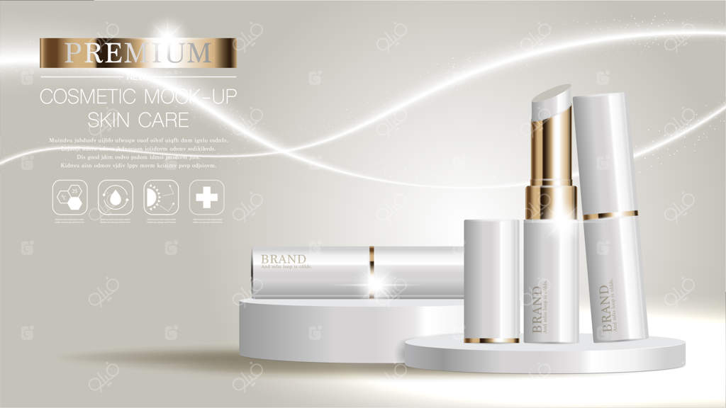 آگهی‌های شیک رژ لب برای حراج سالانه یا جشنواره روی پس‌زمینه براق