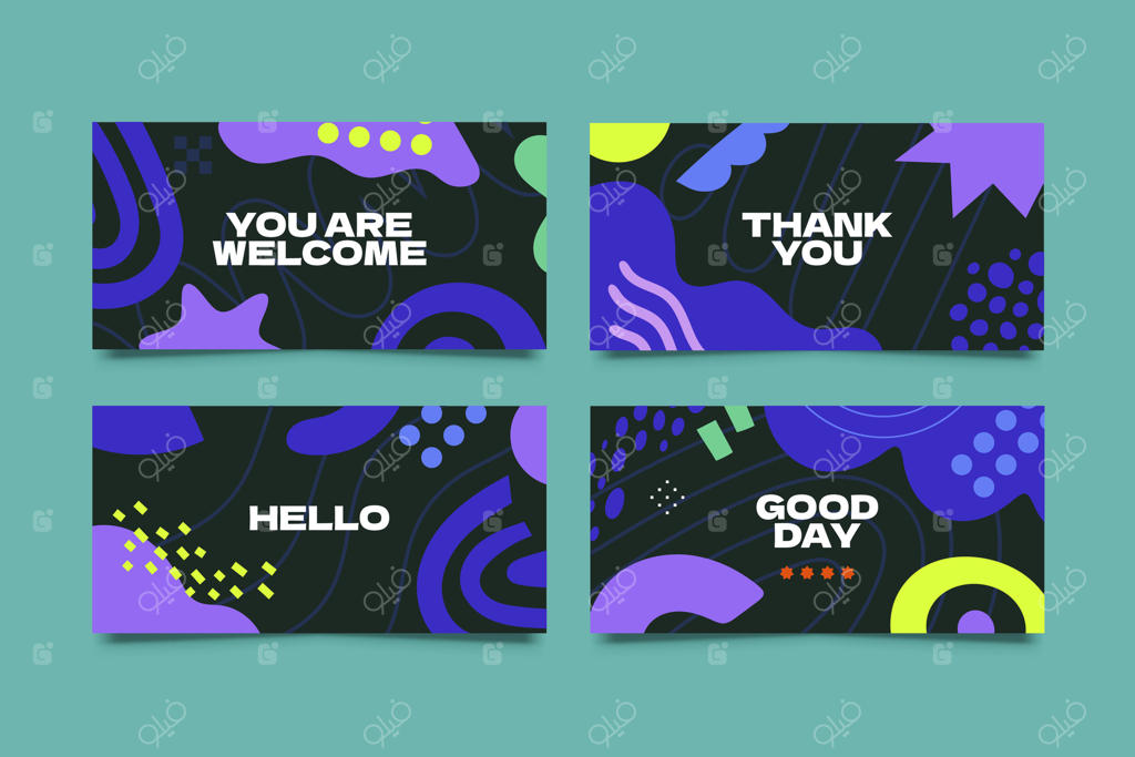 مجموعه کارت ویزیت با طرح دودل به سبک ممفیس