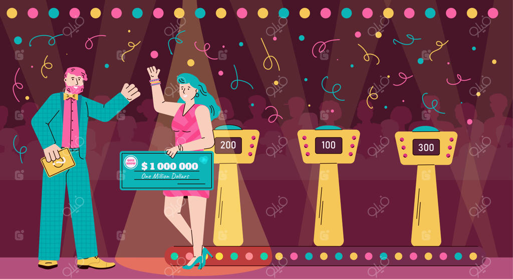 میزبان مسابقه و برنده چک جایزه نقدی در مسابقه اطلاعات عمومی