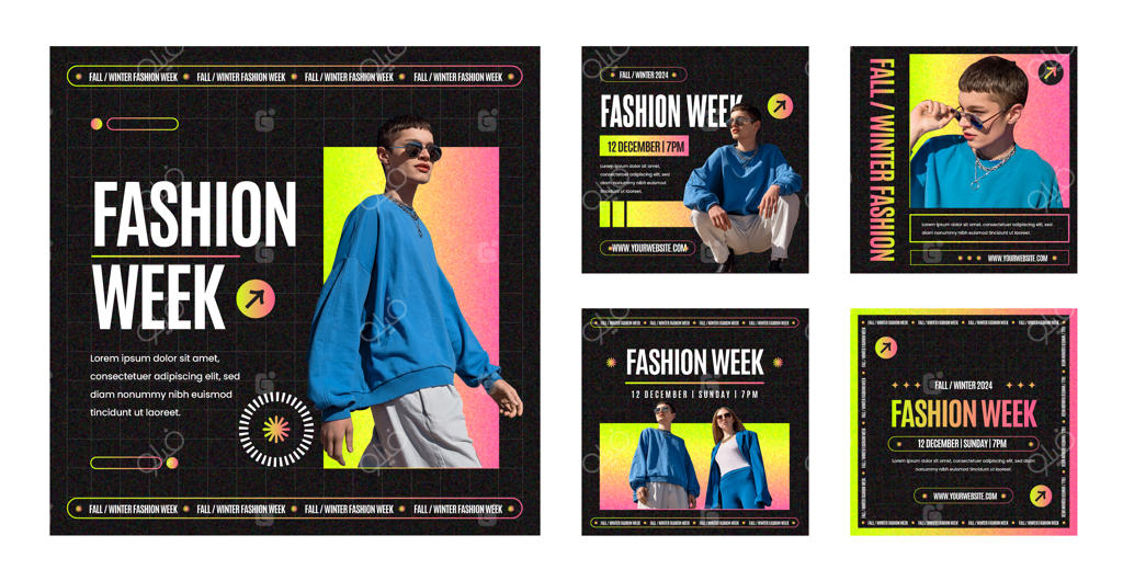 پست‌های اینستاگرامی مد با گرادیان رنگی