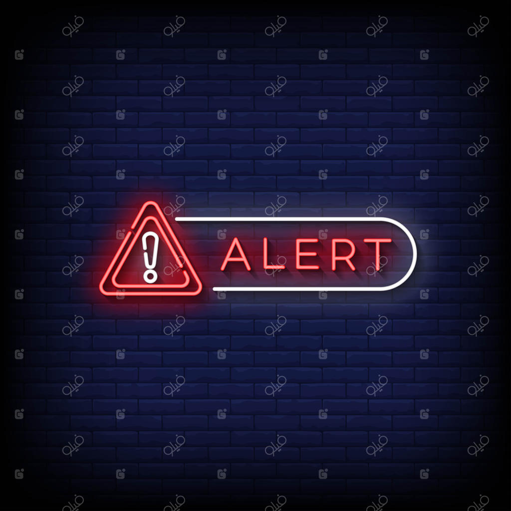 نئون ساین با پس‌زمینه دیوار آجری وکتور