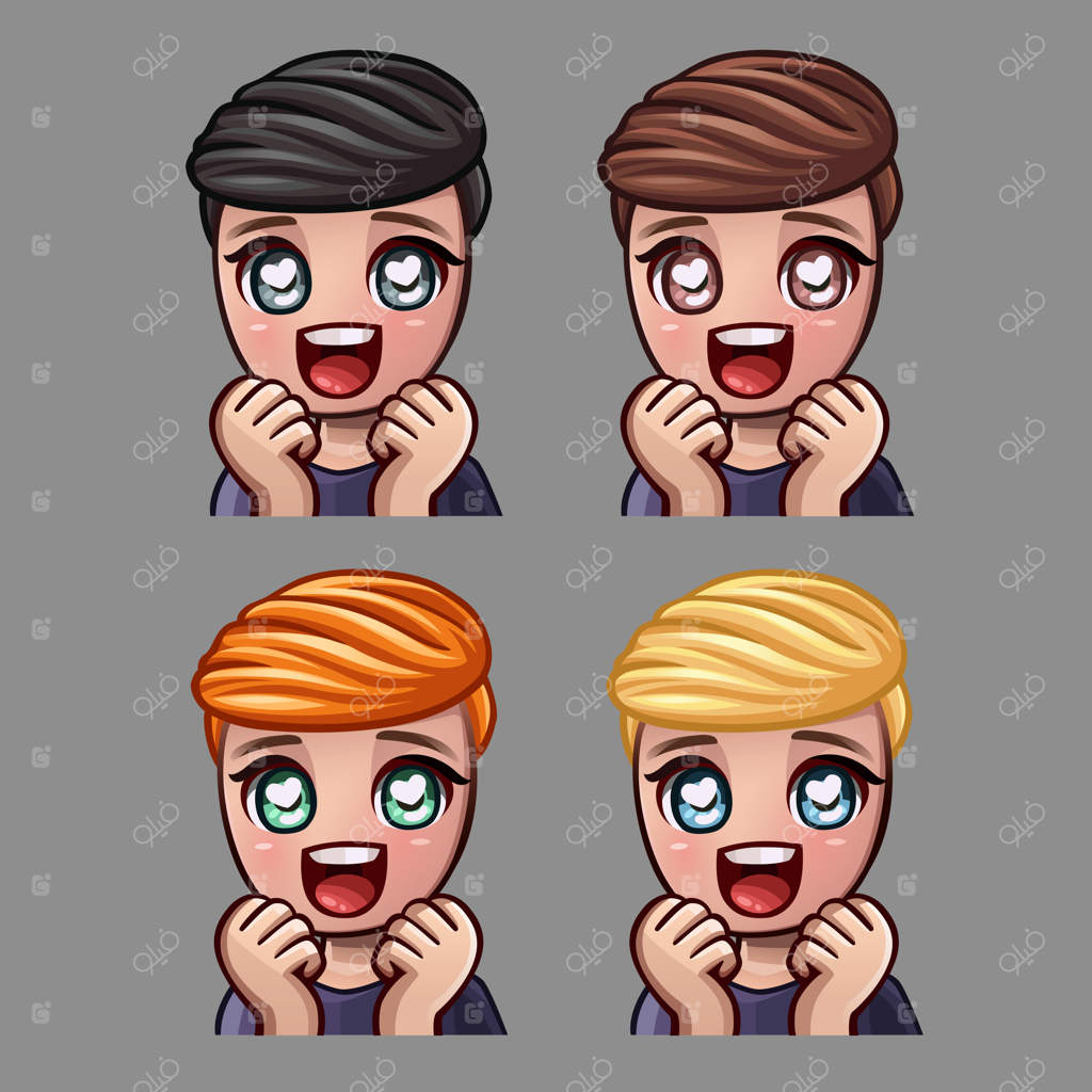 آیکون‌های احساسی: مرد خوشحال و عاشق برای شبکه‌های اجتماعی و برچسب‌ها