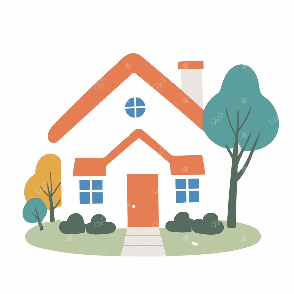 تصویرسازی وکتور خانه بامزه برای کتاب‌های خردسالان