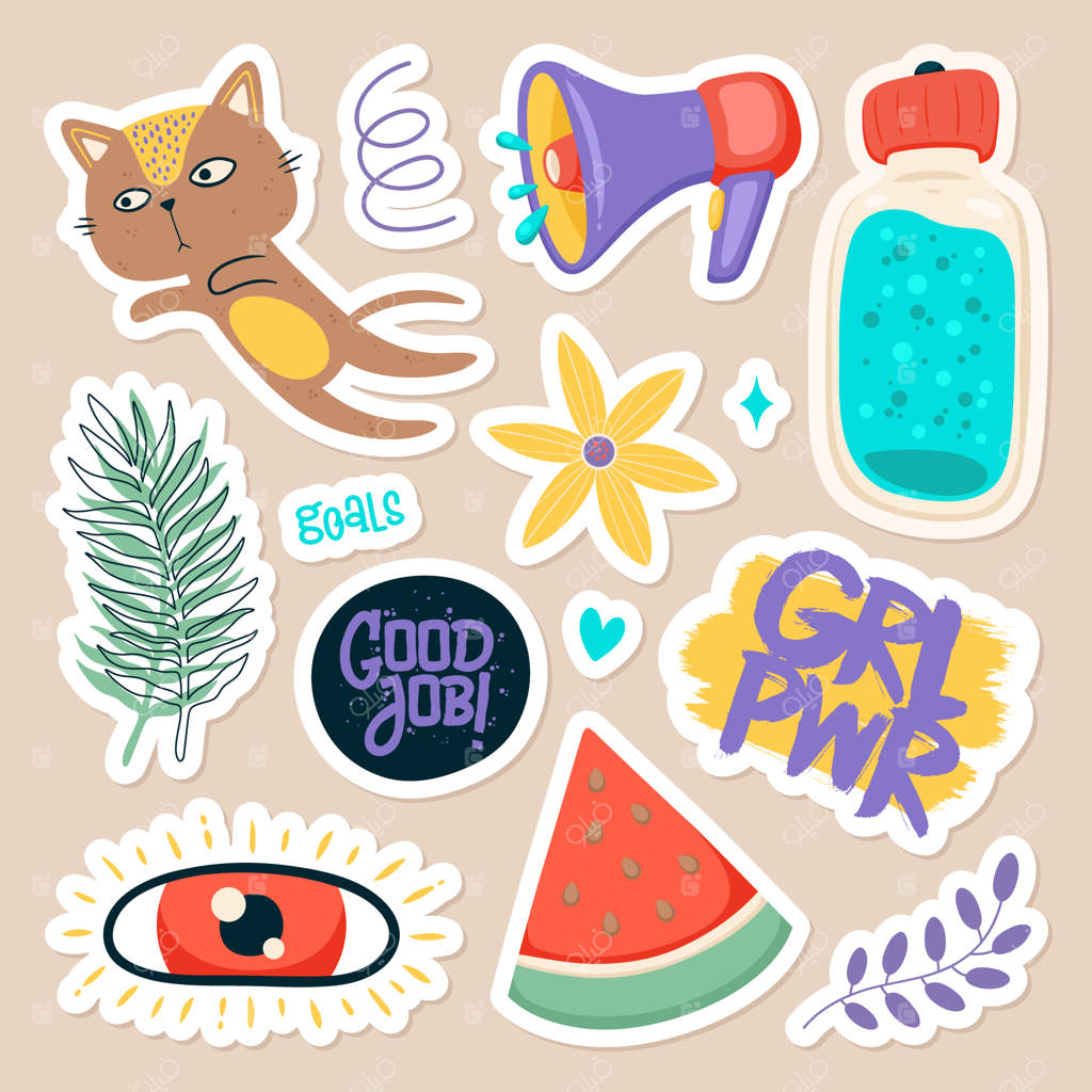 مجموعه‌ای از استیکرهای بامزه