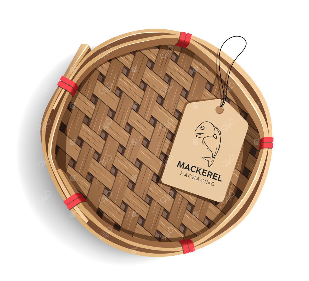 طراحی پترن واقعی بسته‌بندی ماهی خال‌مخالی با برچسب