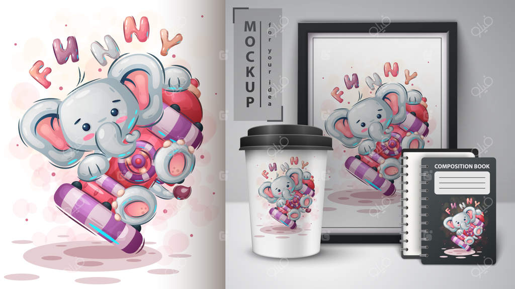 فیل خنده‌دار - تصویرسازی و فروش محصولات