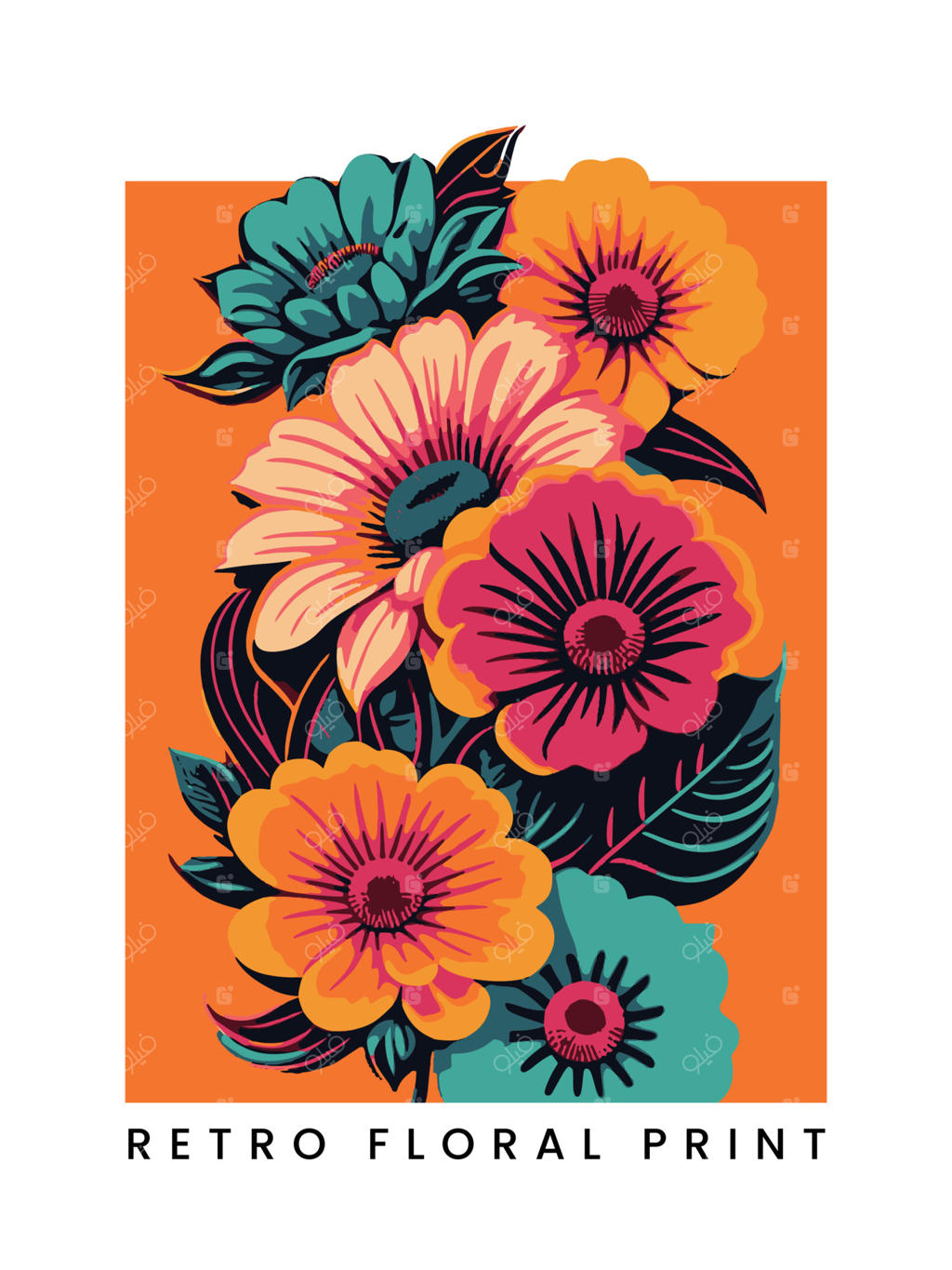 طرح سطحی گیاهی با چاپ دستی ساده و مینیمالیستی برای پوستر، جلد کتاب یا پس‌زمینه تبلیغاتی.