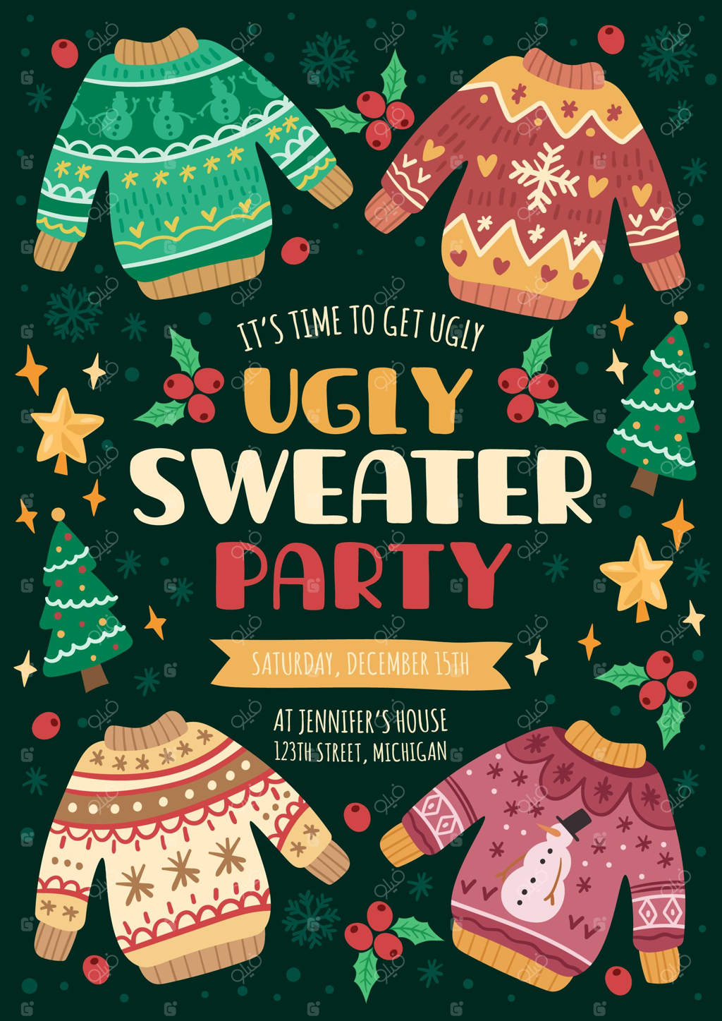 قالب دعوت‌نامه برای جشن ژاکت زشت