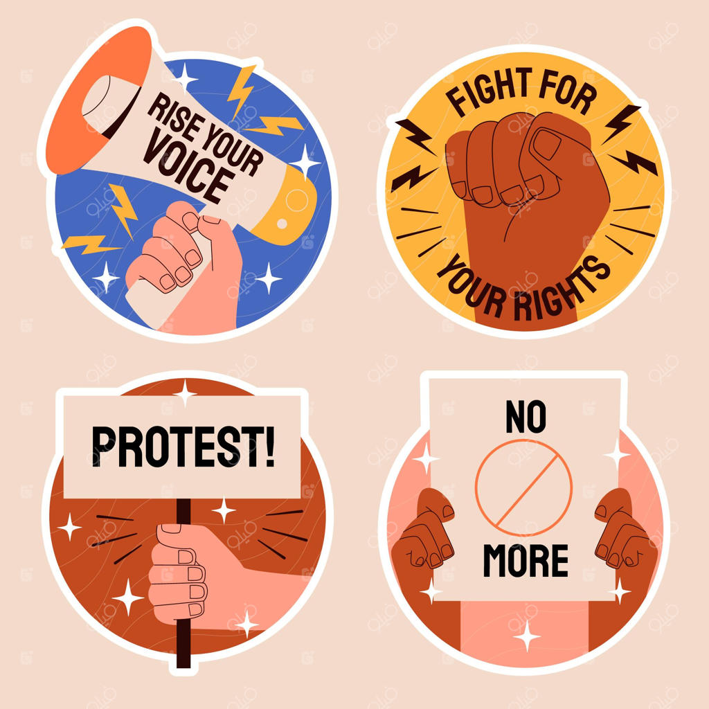 تصویرسازی برچسب‌های ساده اعتراضی