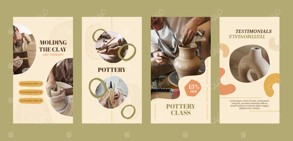 استوری‌های اینستاگرام درباره سفالگری دست‌ساز