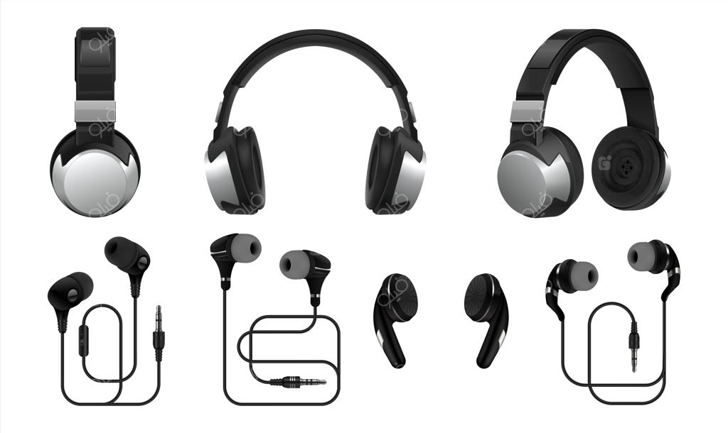 تصویرسازی واقع‌گرایانه هدفون‌ها