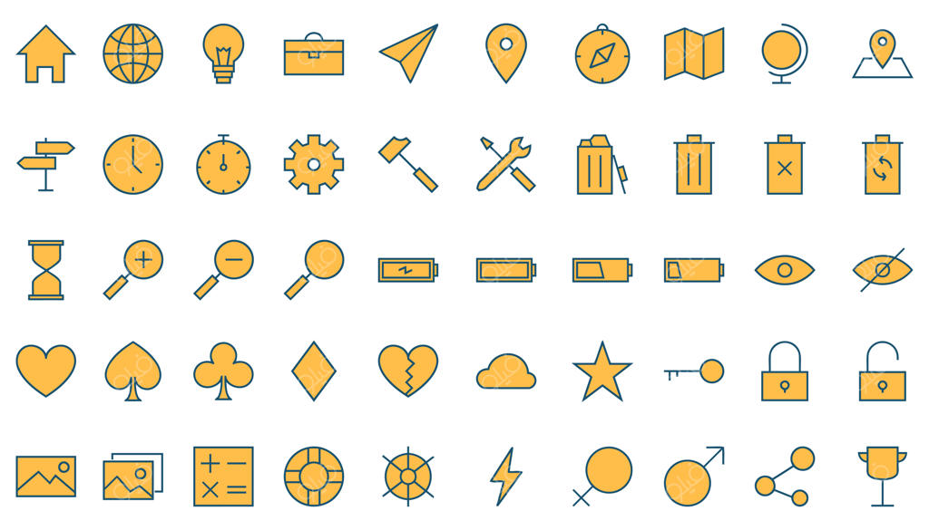 مجموعه آیکون‌های مدرن با طراحی تخت برای وب و اپلیکیشن‌های موبایل