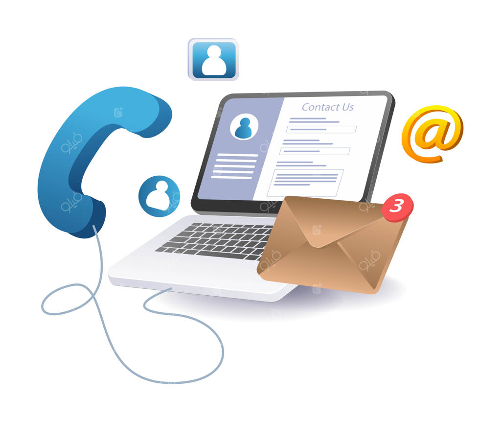 تماس با ما از طریق حساب کاربری وب در کامپیوتر