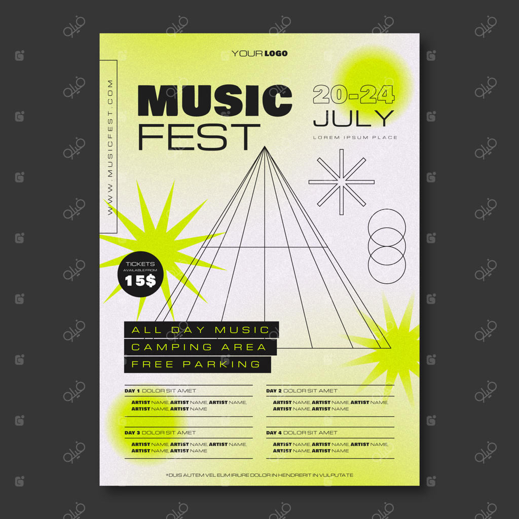 طراحی پوستر رویداد با گرادیانت رنگی