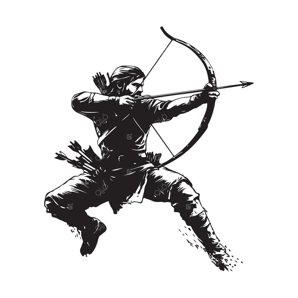 طراحی کلاسیک کماندار با تم جنگجوی افسانه‌ای بر روی پس‌زمینه سفید