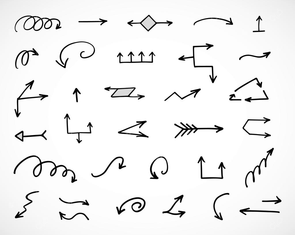 مجموعه‌ای از فلش‌های دست‌کشیده برای ارائه‌ها