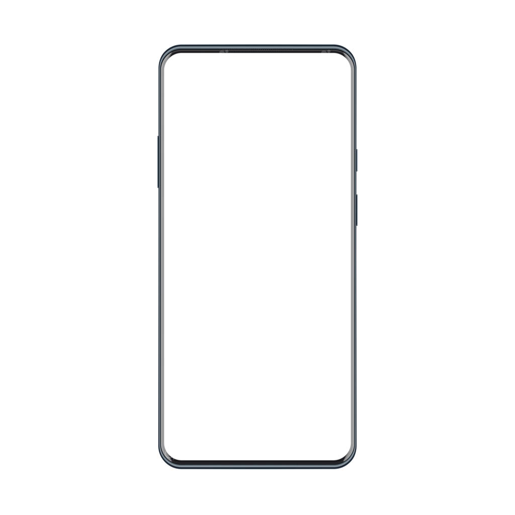 نسخه جدید تلفن همراه مدرن بدون قاب و شیک. طرح واقعی گوشی هوشمند مشکی. مناسب برای طراحی رابط کاربری، اپلیکیشن‌ها و تبلیغات.