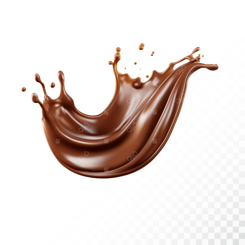 پاشیدن شکلات بر روی پس‌زمینه سفید. تصویر واقعی.