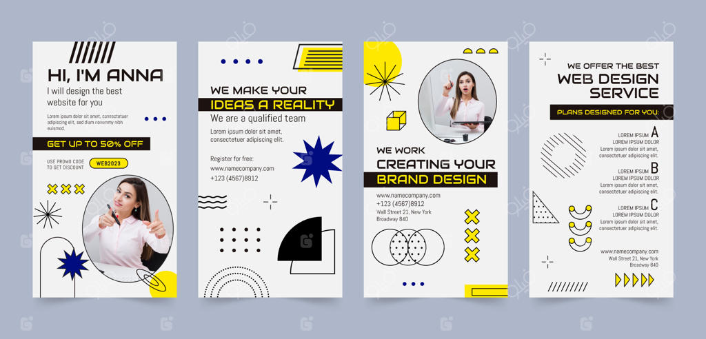 قالب طراحی وب دستی کشیده شده