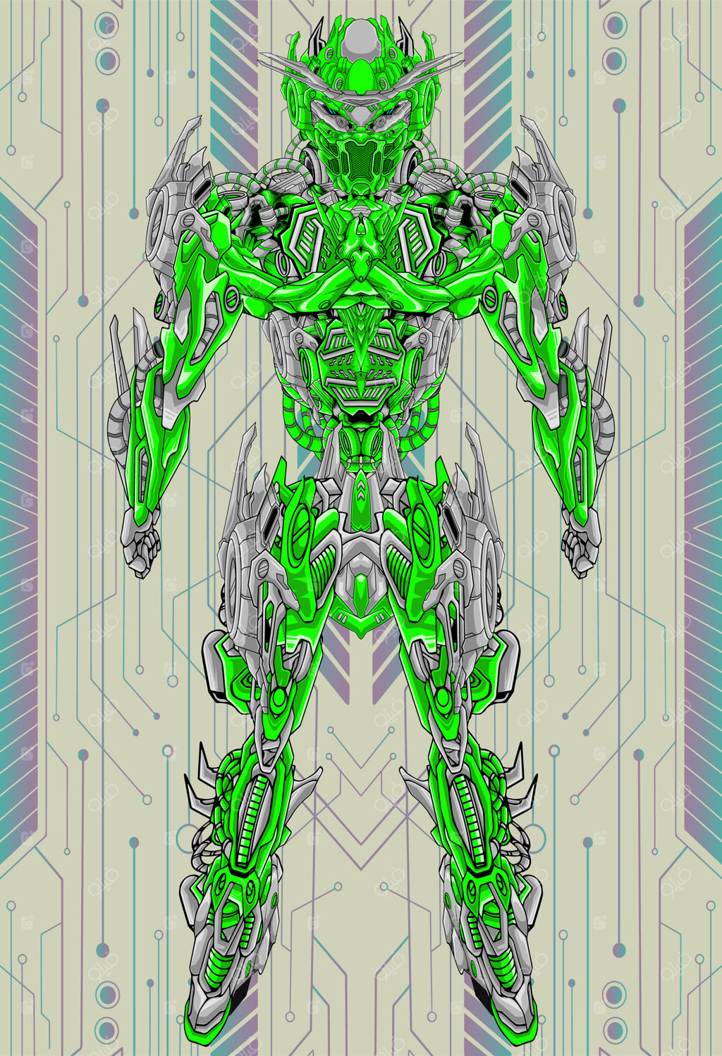 تصویرسازی ربات‌های مکانیکی آینده‌نگر