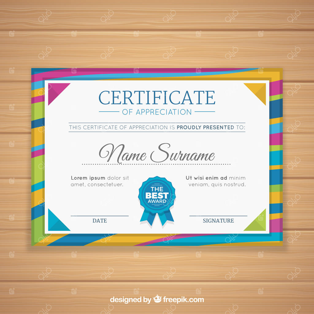 قالب شیک گواهینامه