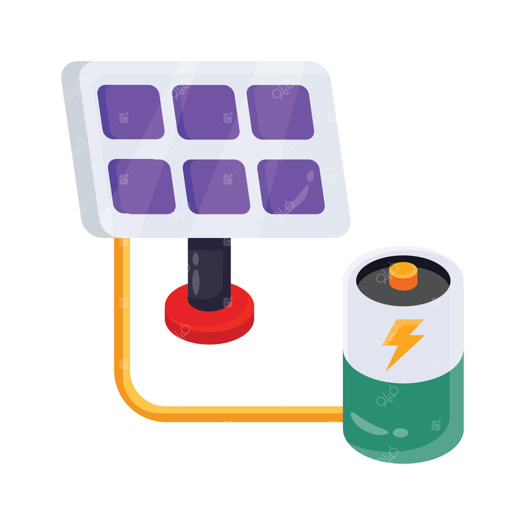 آیکون مدرن و شیک نمایش دهنده پنل شارژ خورشیدی