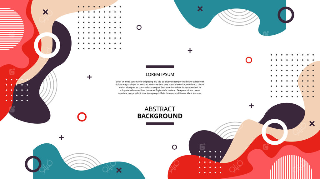 اشکال هندسی سیال و انتزاعی با پس‌زمینه سفید