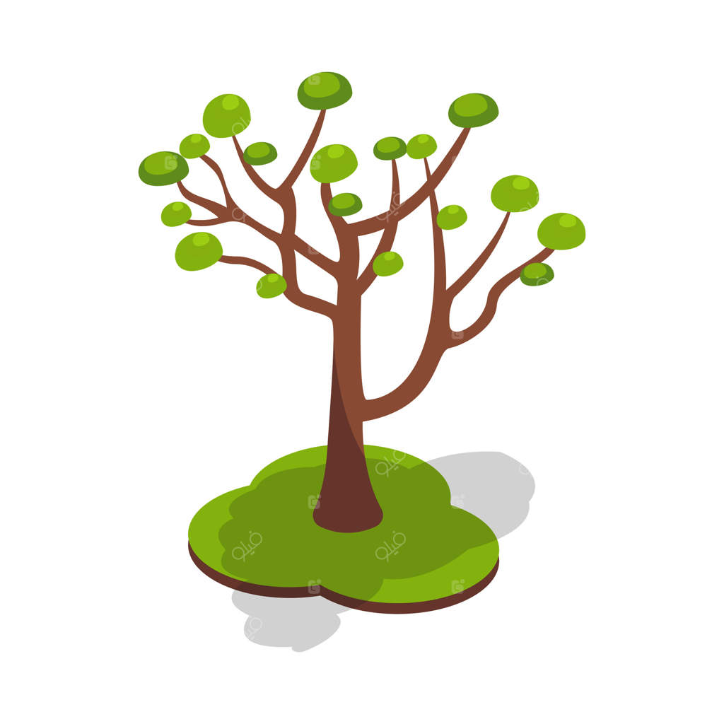 درخت باغ سبز ایزومتریک