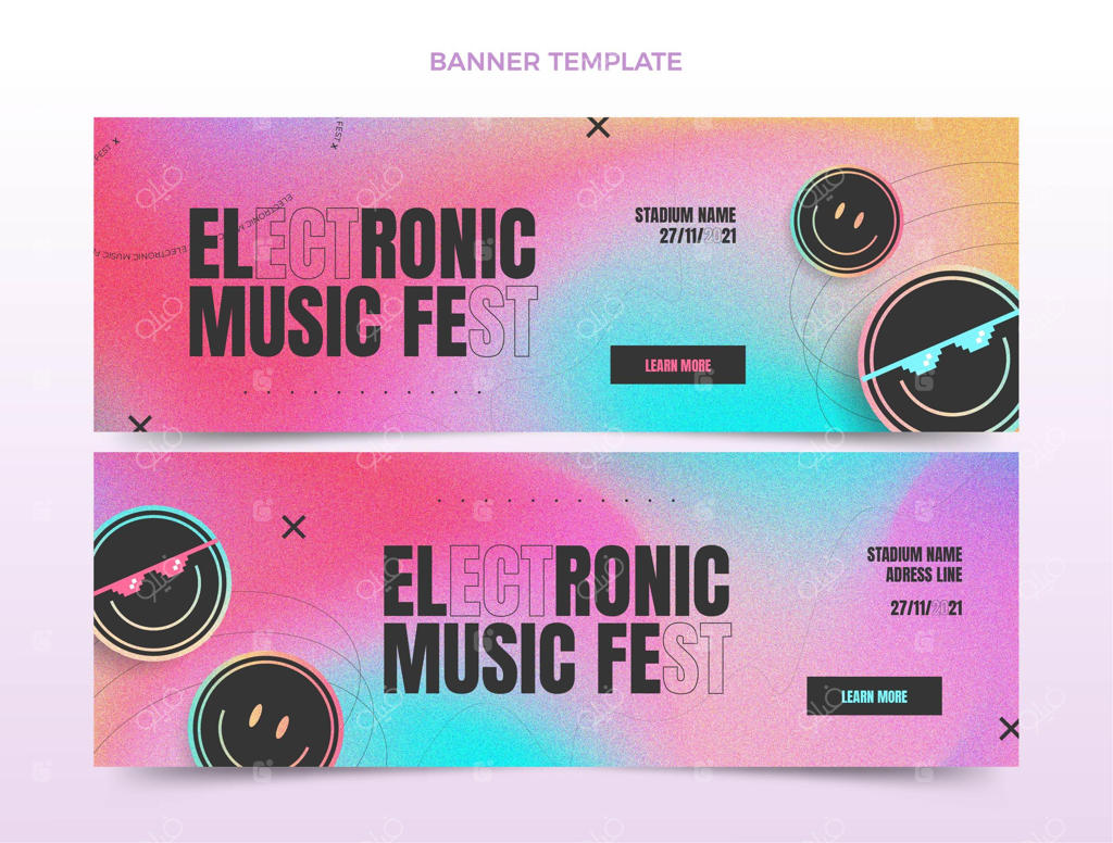 بنرهای جشنواره موسیقی بافت گرادینت