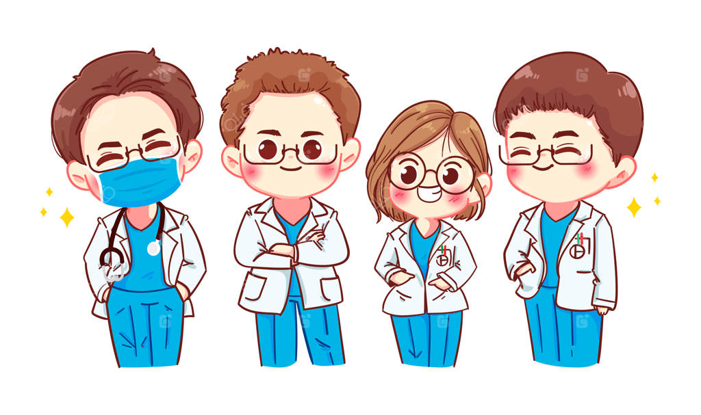 مجموعه‌ای از شخصیت‌های پزشک در هنر کارتون و تصویرسازی