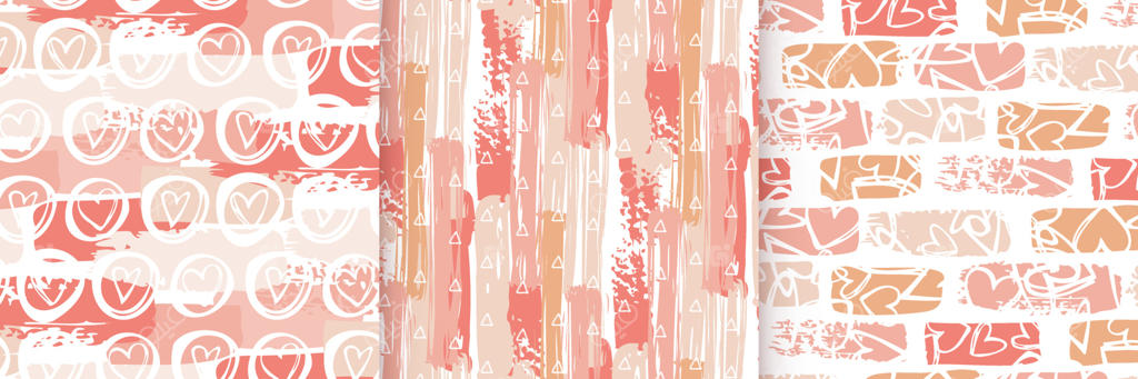 الگوهای بی‌نهایت انتزاعی با قلم‌مو و مارکر. اشکال، نشانه‌ها و خطوط دست‌کشیده وکتور