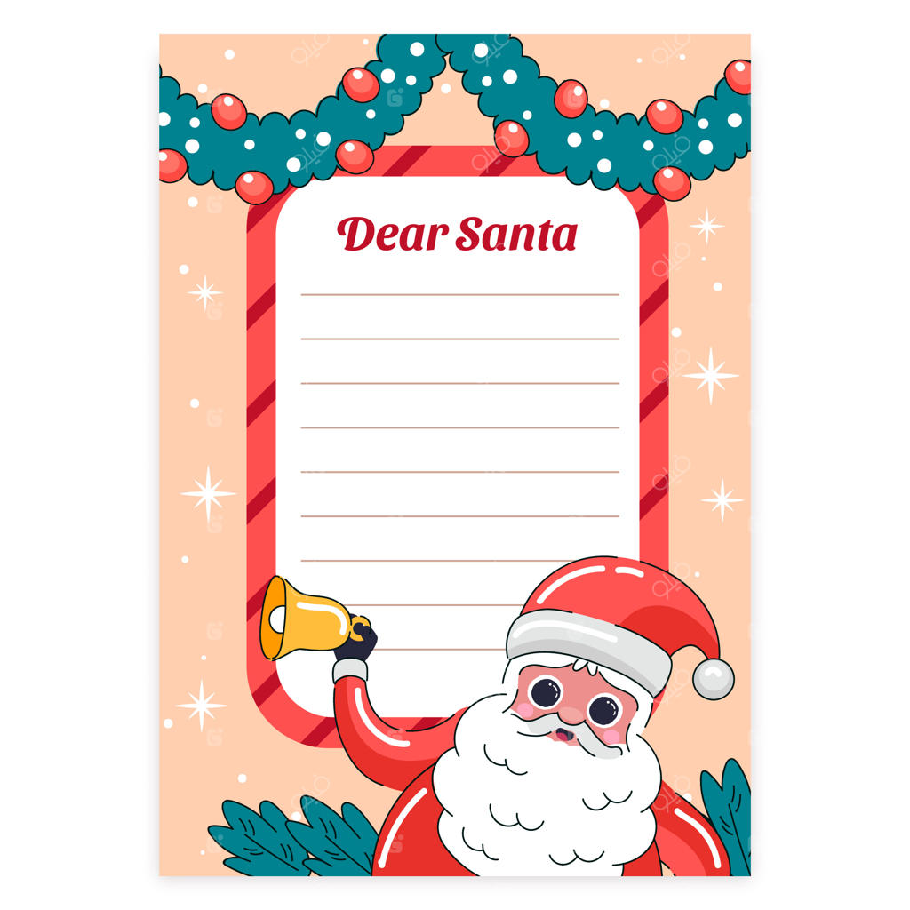 طراحی قالب نامه دست‌نویس به بابانوئل