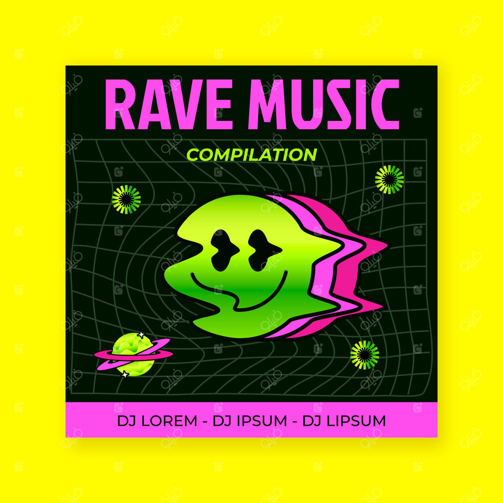 قالب دست‌نویس با سبک سایکدلیک