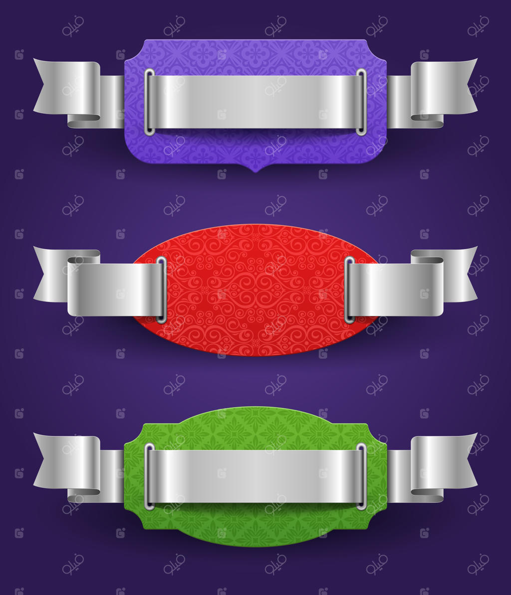 قاب‌های رنگی زینتی با روبان‌های نقره‌ای