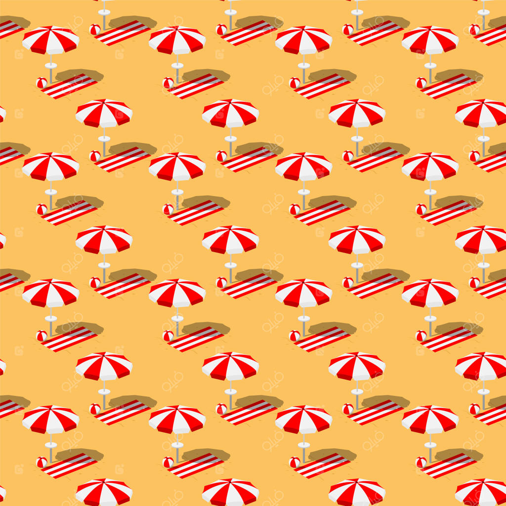 الگوی بی‌وقفه تابستانی با چترهای ساحلی