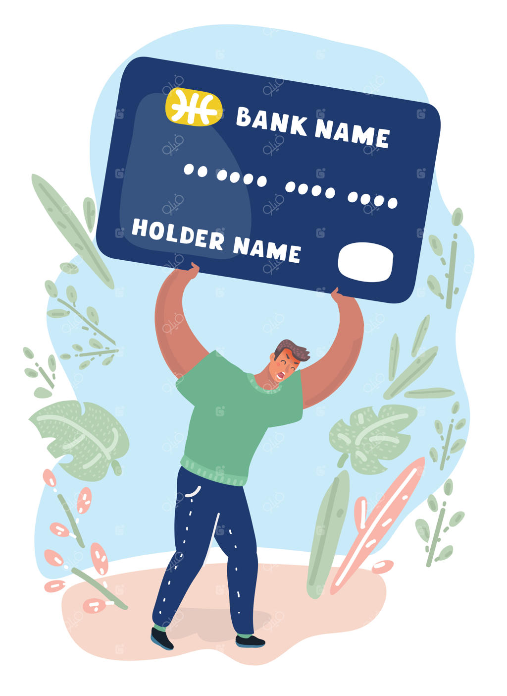 مردی با کارت اعتباری