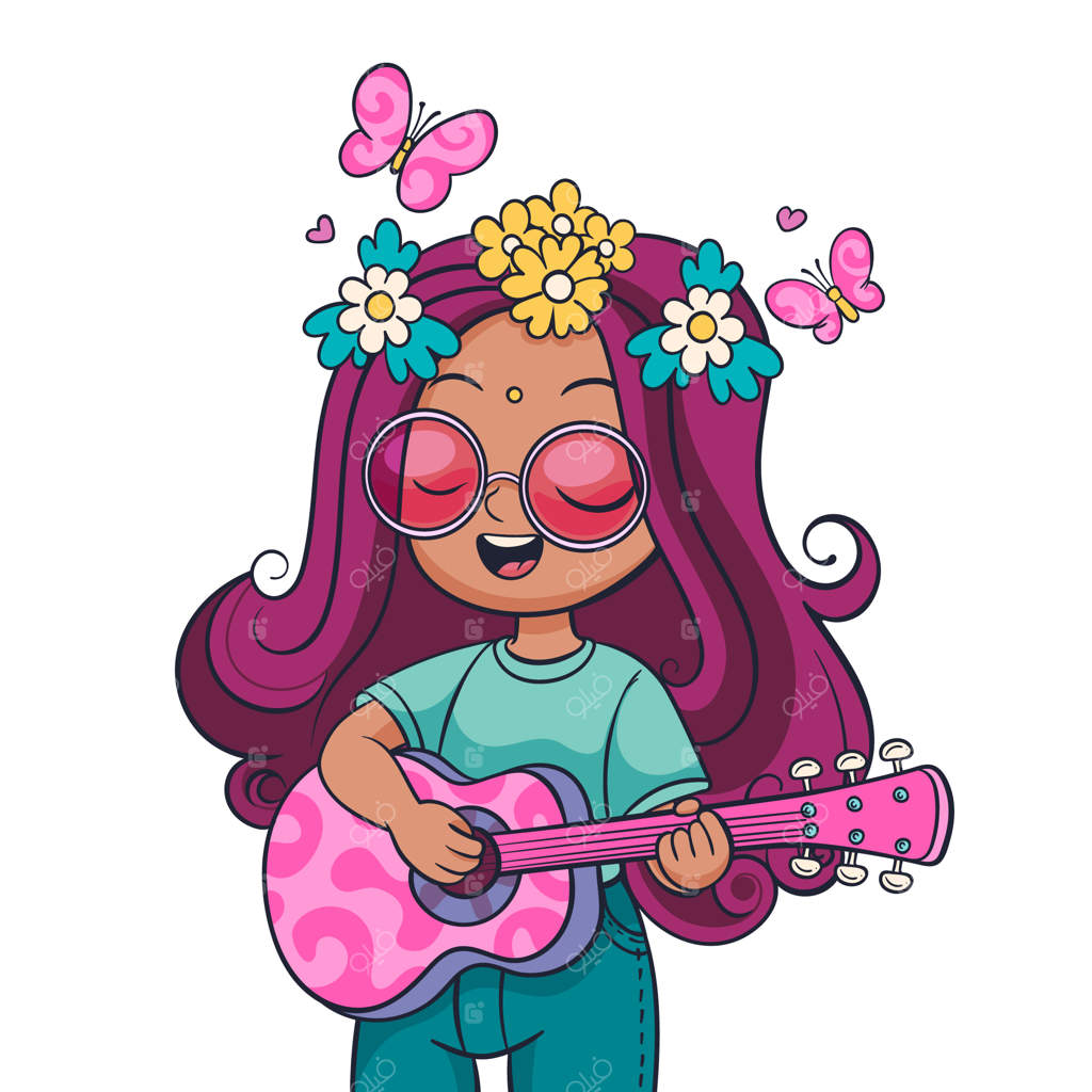 تصویر کارتونی هیپی با طراحی دستی