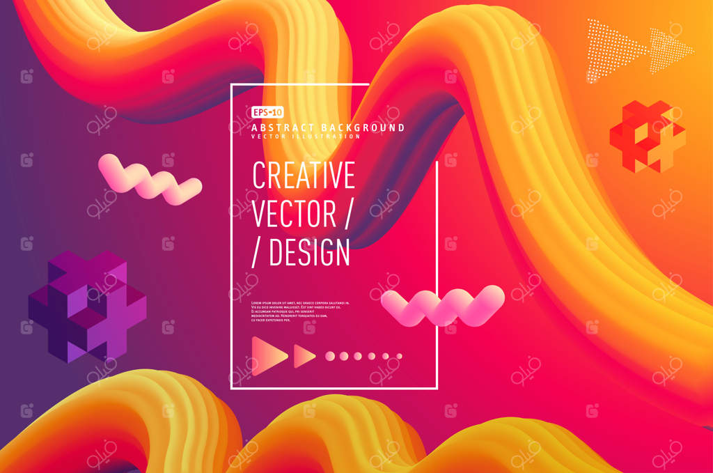 طراحی پوستر سه‌بعدی با تم انتزاعی و مایع