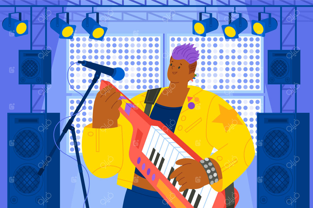 پس‌زمینه فستیوال موسیقی ساده