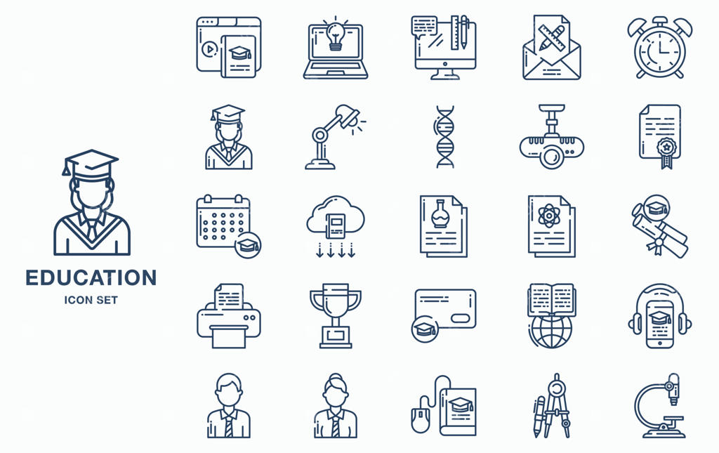 مجموعه آیکون آموزش و مدرسه