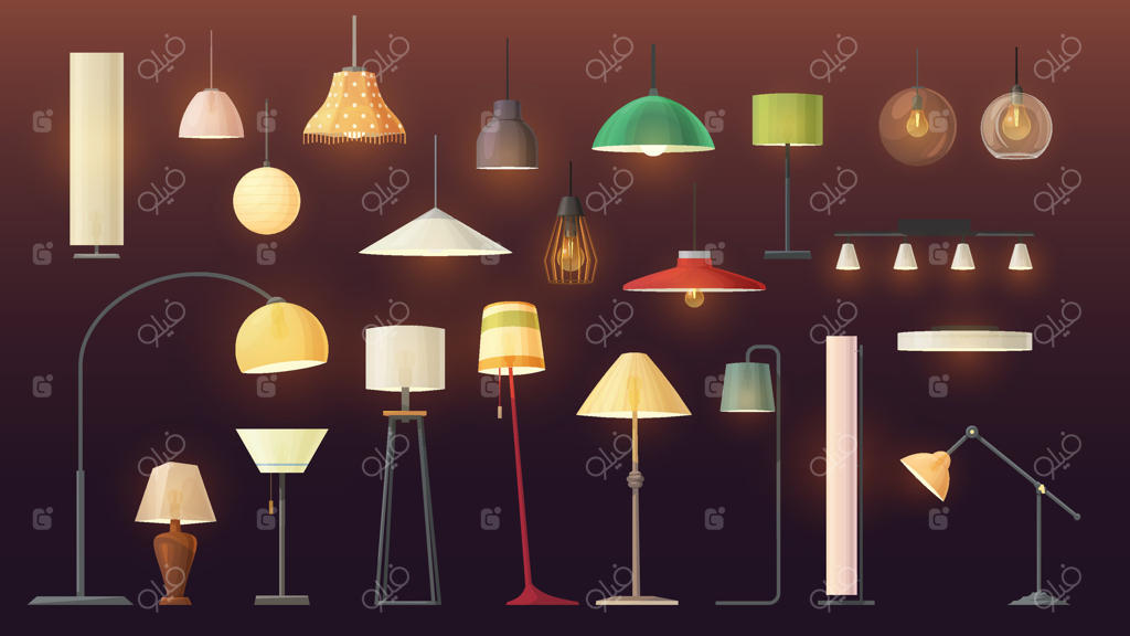 مجموعه‌ای بزرگ از کارتون چراغ‌های متنوع