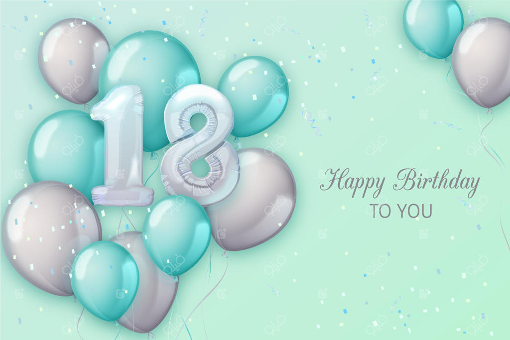 پس‌زمینه تولد 18 سالگی مبارک!
