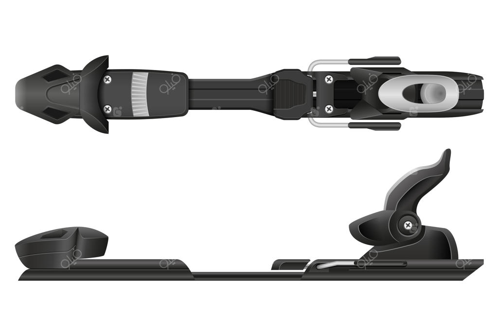 تصویر وکتور اسکی روی کوه