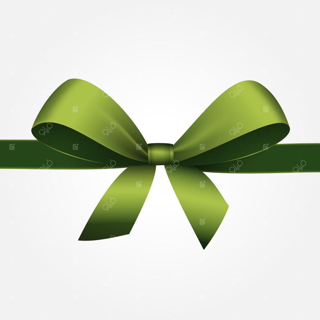 پاپیون سبز همراه با روبان