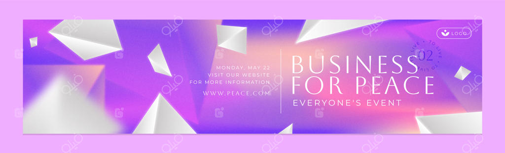 بنر لینکدین تجاری با طراحی گرادینت