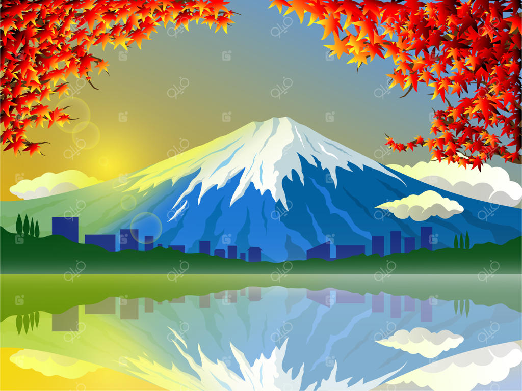 کوه فوجی و دریاچه کاواگوچیکو در ژاپن