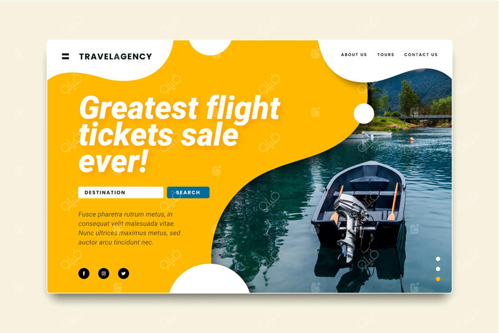 پترن صفحه فرود فروش سفر