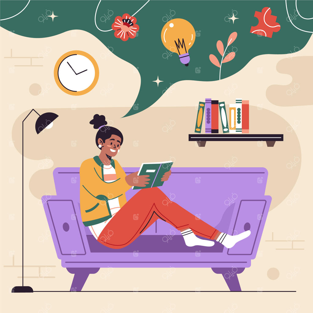 تصویرسازی تخت برای جشن روز جهانی کتاب